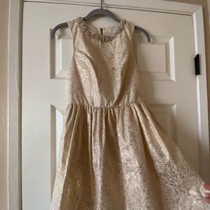 Cooperative Gold Aline dress with detailed back